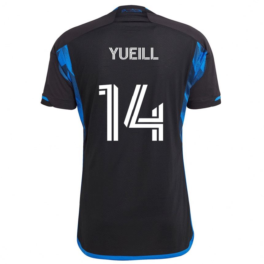 Hombre Fútbol Camiseta Jackson Yueill #14 Azul Negro 1ª Equipación 2024/25