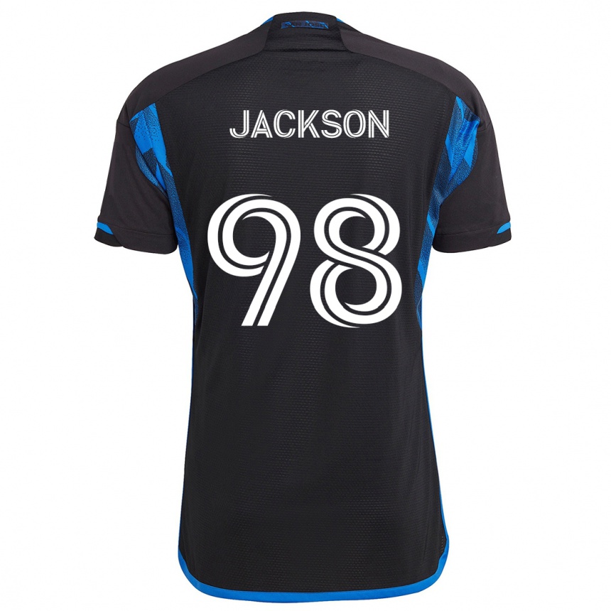 Hombre Fútbol Camiseta Jacob Jackson #98 Azul Negro 1ª Equipación 2024/25