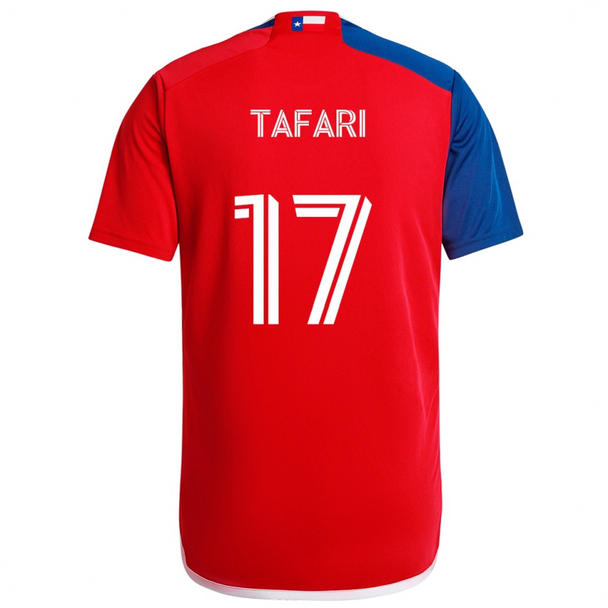 Hombre Fútbol Camiseta Nkosi Tafari #17 Azul Rojo 1ª Equipación 2024/25