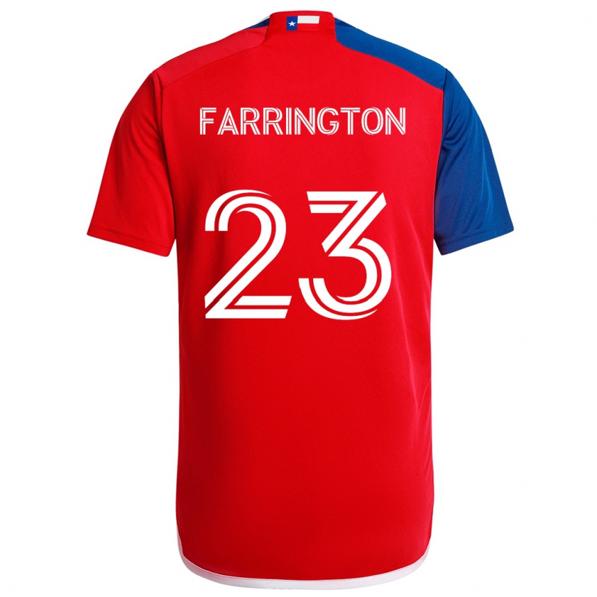 Hombre Fútbol Camiseta Logan Farrington #23 Azul Rojo 1ª Equipación 2024/25