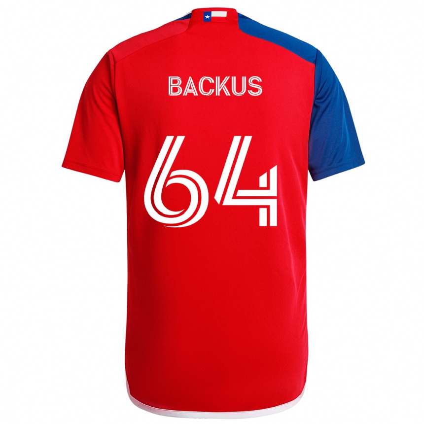 Hombre Fútbol Camiseta Braeden Backus #64 Azul Rojo 1ª Equipación 2024/25