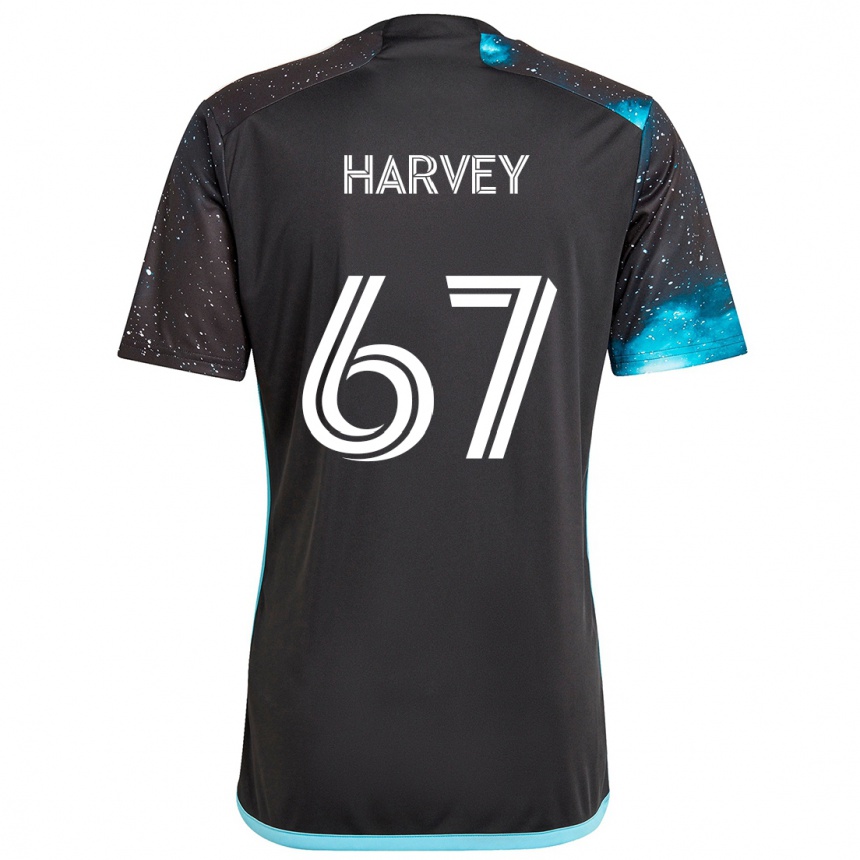 Hombre Fútbol Camiseta Carlos Harvey #67 Azul Negro 1ª Equipación 2024/25