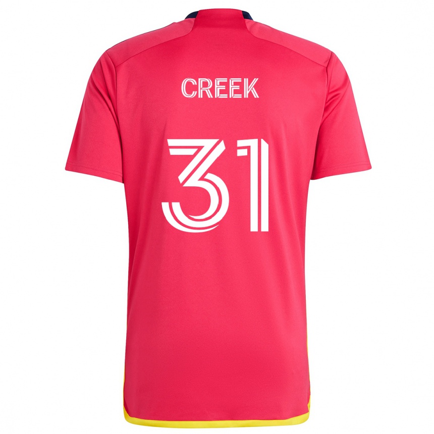 Hombre Fútbol Camiseta Michael Creek #31 Rojo Azul 1ª Equipación 2024/25