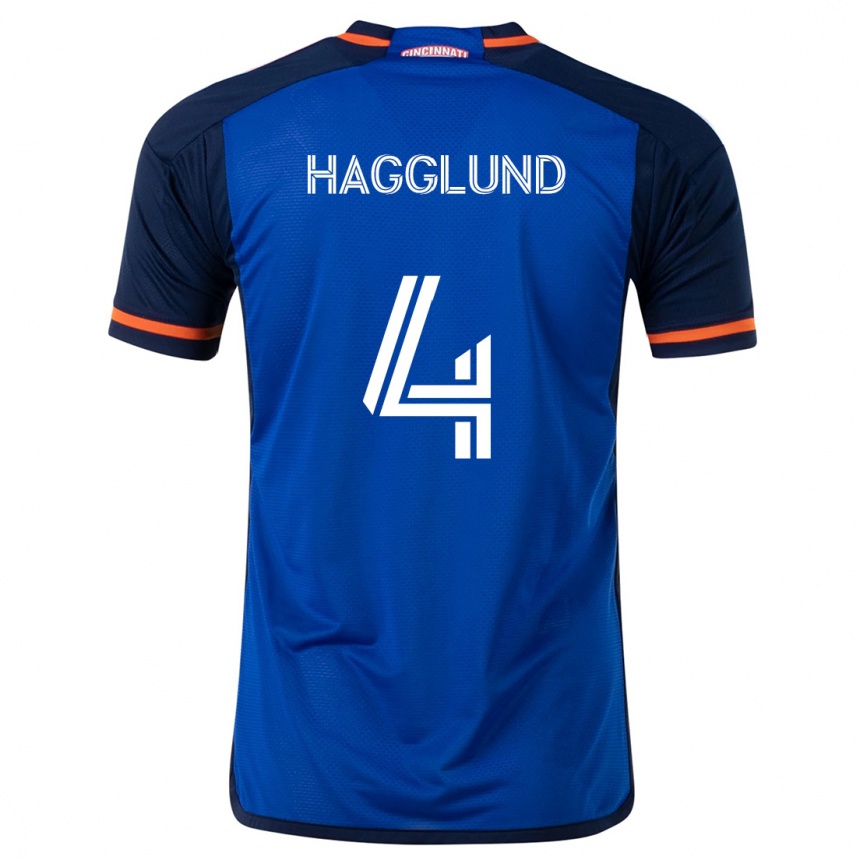 Hombre Fútbol Camiseta Nick Hagglund #4 Azul Blanco 1ª Equipación 2024/25