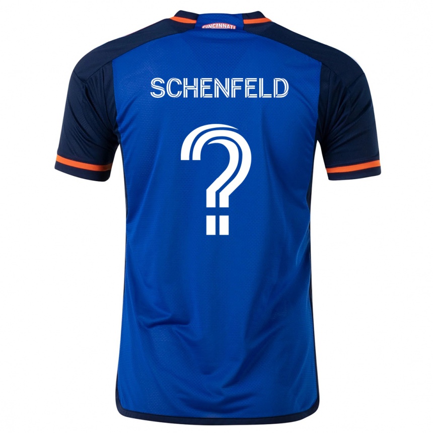 Hombre Fútbol Camiseta Matthew Schenfeld #0 Azul Blanco 1ª Equipación 2024/25