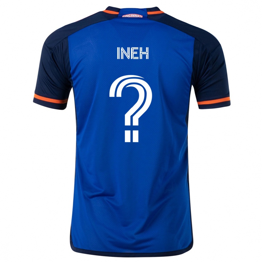 Hombre Fútbol Camiseta Joel Ineh #0 Azul Blanco 1ª Equipación 2024/25