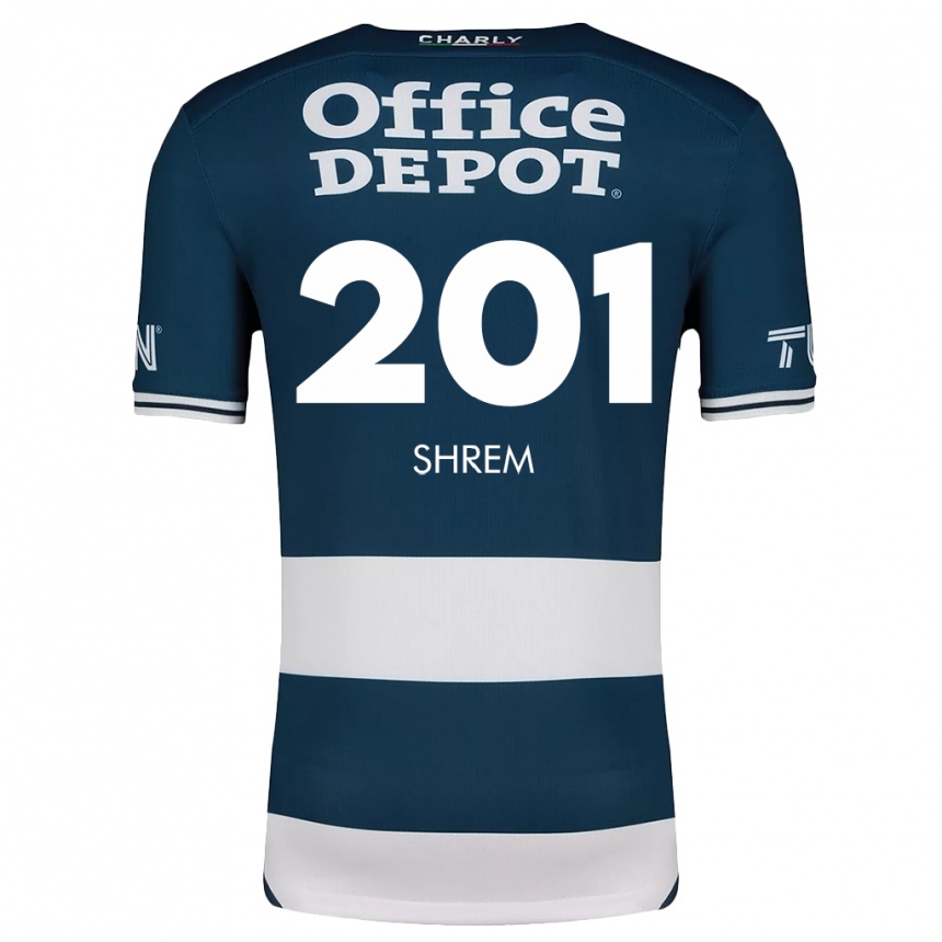 Hombre Fútbol Camiseta David Shrem #201 Azul Blanco 1ª Equipación 2024/25