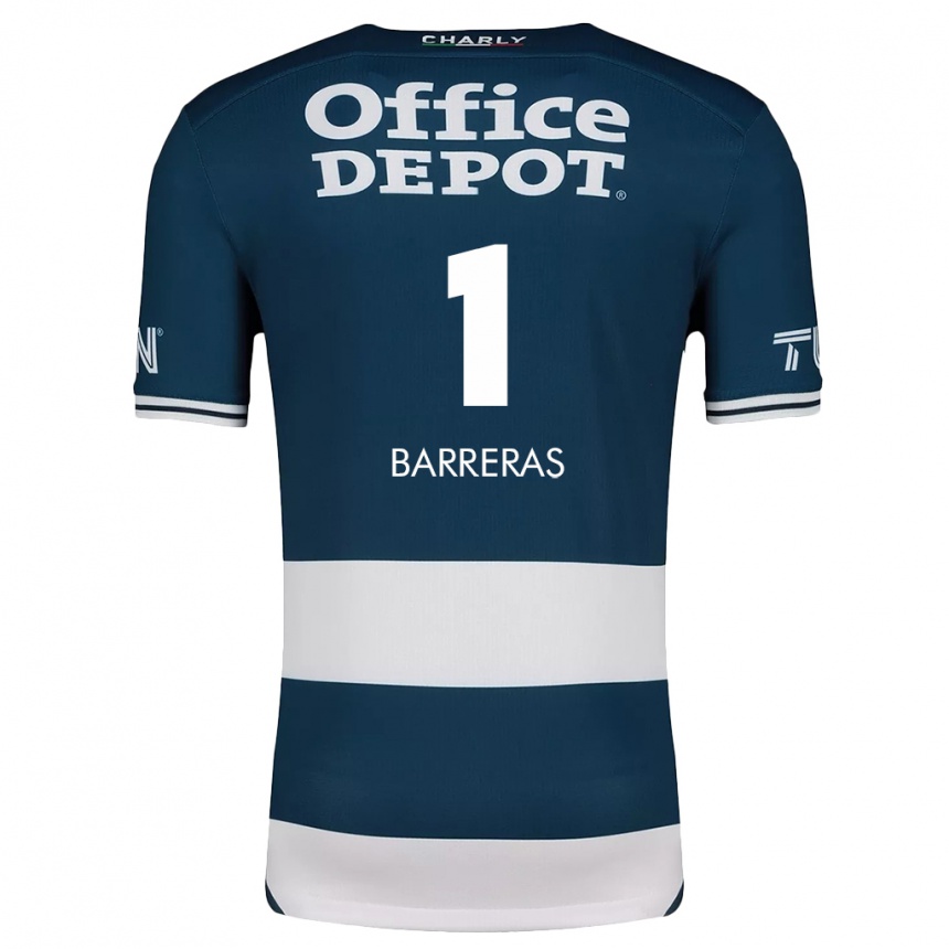 Hombre Fútbol Camiseta Esthefanny Barreras #1 Azul Blanco 1ª Equipación 2024/25