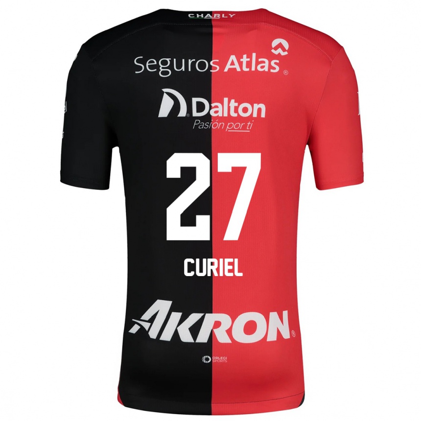 Hombre Fútbol Camiseta Alexa Curiel #27 Negro Rojo 1ª Equipación 2024/25