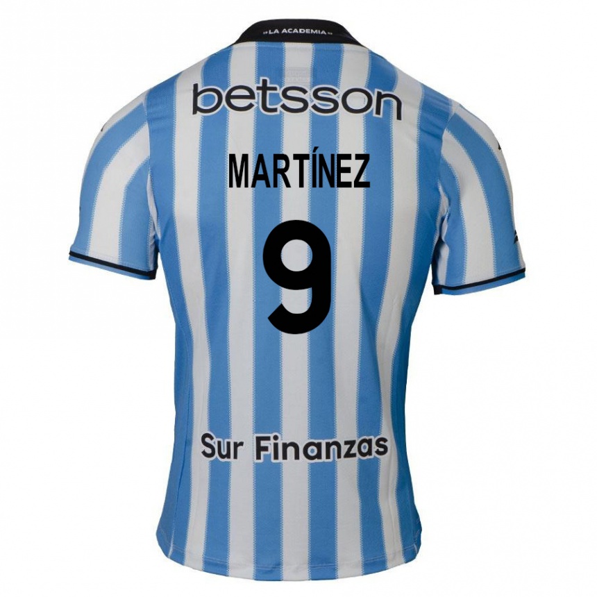 Hombre Fútbol Camiseta Adrián Martínez #9 Azul Blanco Negro 1ª Equipación 2024/25