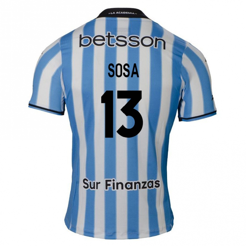 Hombre Fútbol Camiseta Santiago Sosa #13 Azul Blanco Negro 1ª Equipación 2024/25