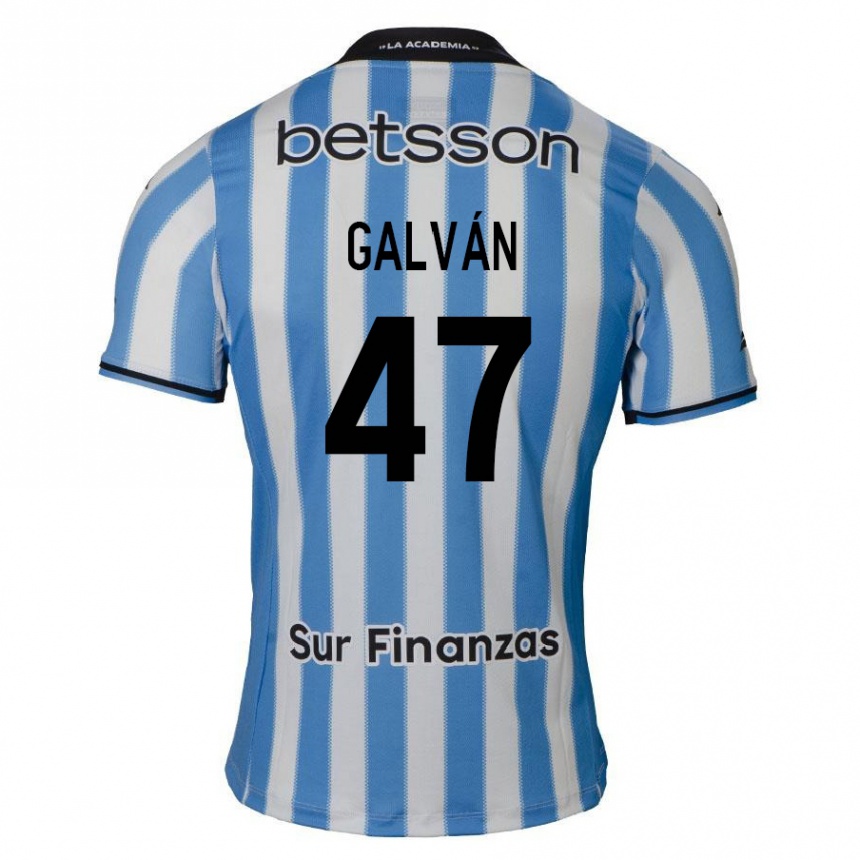 Hombre Fútbol Camiseta Ignacio Galván #47 Azul Blanco Negro 1ª Equipación 2024/25