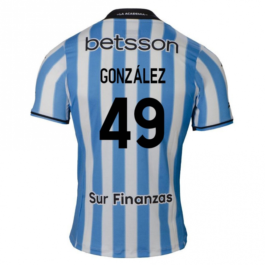 Hombre Fútbol Camiseta David González #49 Azul Blanco Negro 1ª Equipación 2024/25