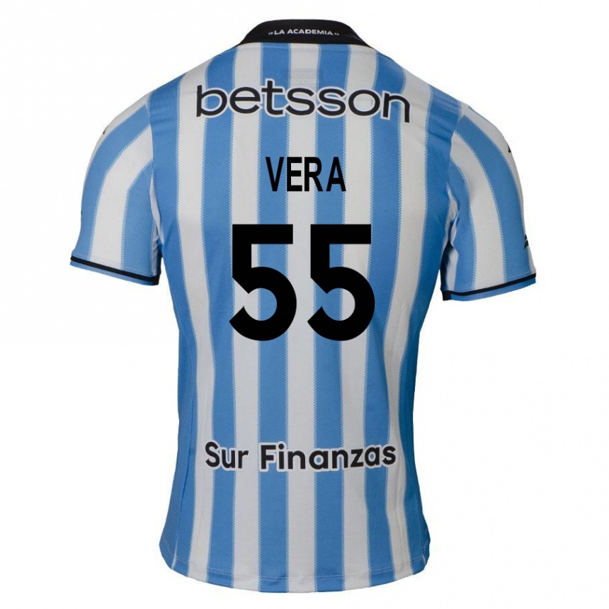 Hombre Fútbol Camiseta Santino Vera #55 Azul Blanco Negro 1ª Equipación 2024/25