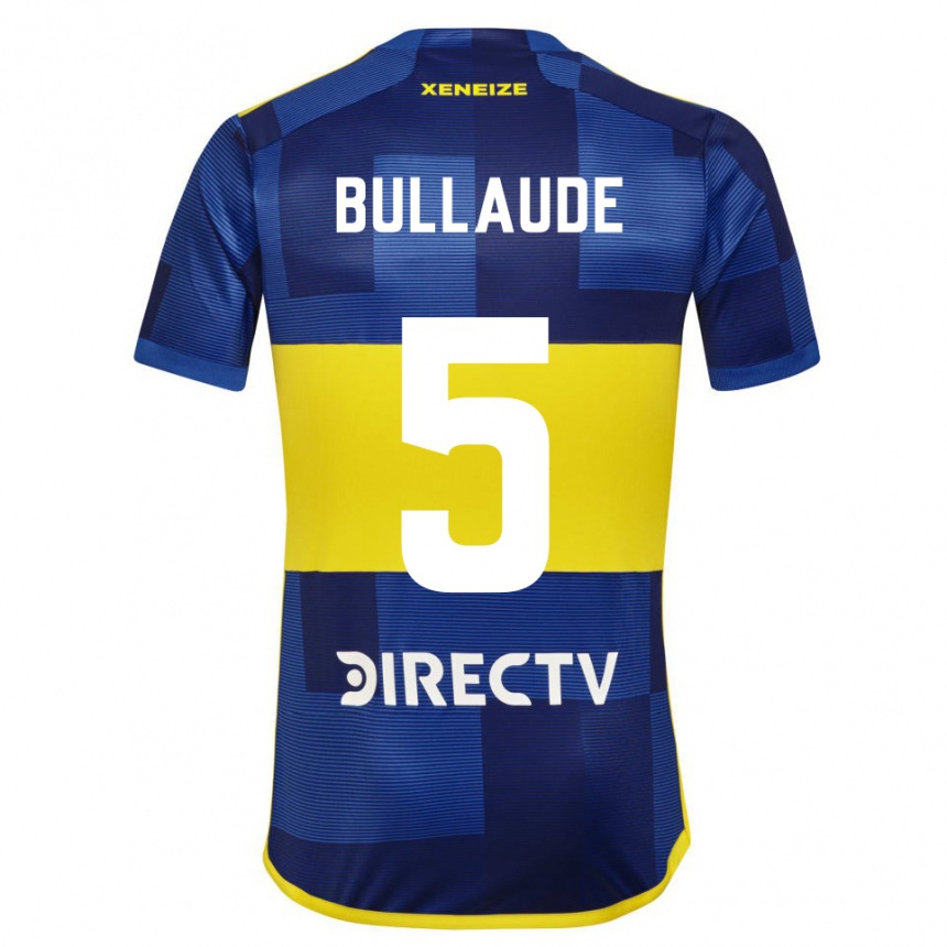 Hombre Fútbol Camiseta Ezequiel Bullaude #5 Azul Amarillo 1ª Equipación 2024/25