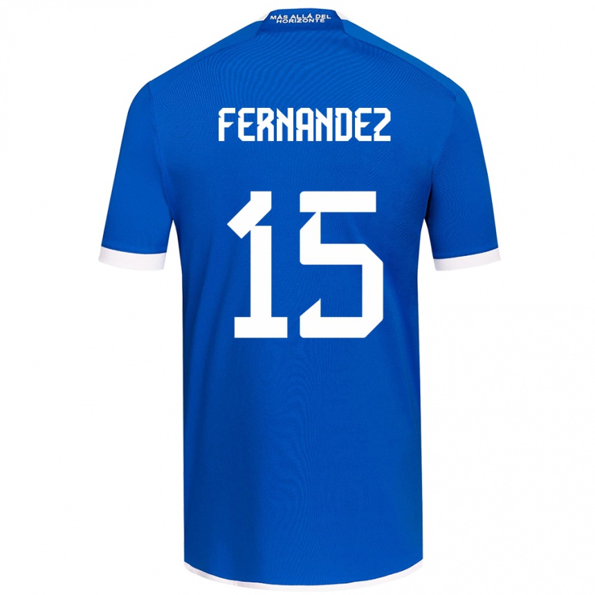 Hombre Fútbol Camiseta Vicente Fernández #15 Azul Blanco 1ª Equipación 2024/25