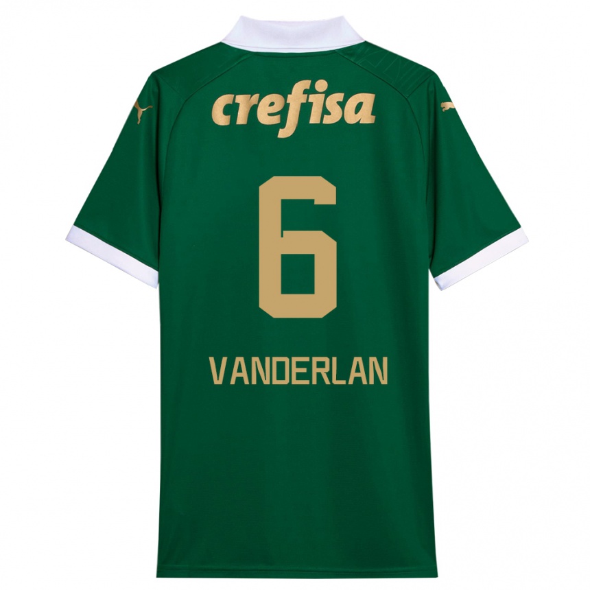 Hombre Fútbol Camiseta Vanderlan #6 Verde Blanco 1ª Equipación 2024/25