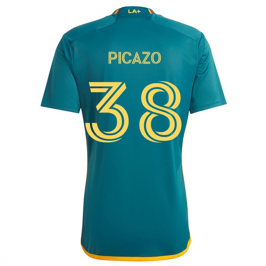 Hombre Fútbol Camiseta Axel Picazo #38 Verde Amarillo 2ª Equipación 2024/25