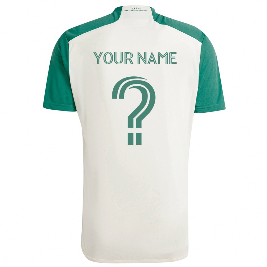 Hombre Fútbol Camiseta Su Nombre #0 Colores Tostados Verde 2ª Equipación 2024/25