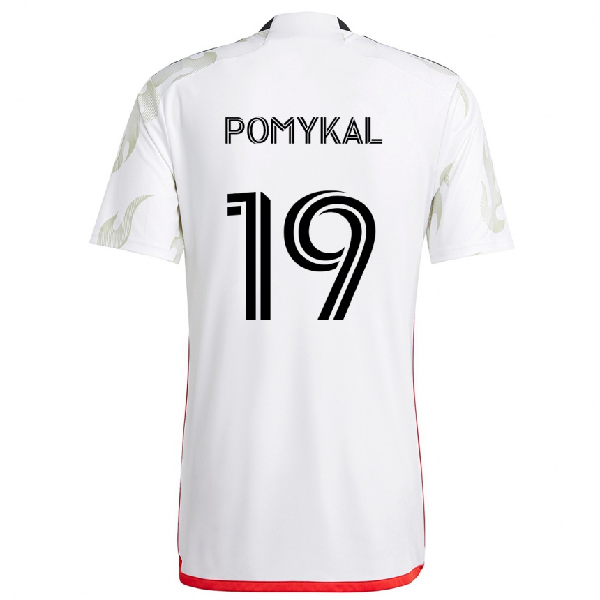 Hombre Fútbol Camiseta Paxton Pomykal #19 Blanco Rojo Negro 2ª Equipación 2024/25