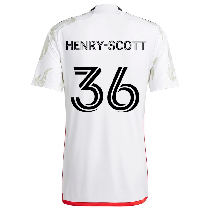 Hombre Fútbol Camiseta Malik Henry-Scott #36 Blanco Rojo Negro 2ª Equipación 2024/25