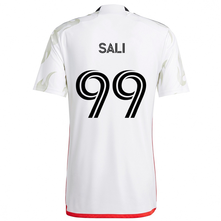 Hombre Fútbol Camiseta Enes Sali #99 Blanco Rojo Negro 2ª Equipación 2024/25