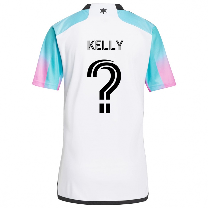 Hombre Fútbol Camiseta Oliver Kelly #0 Blanco Azul Negro 2ª Equipación 2024/25