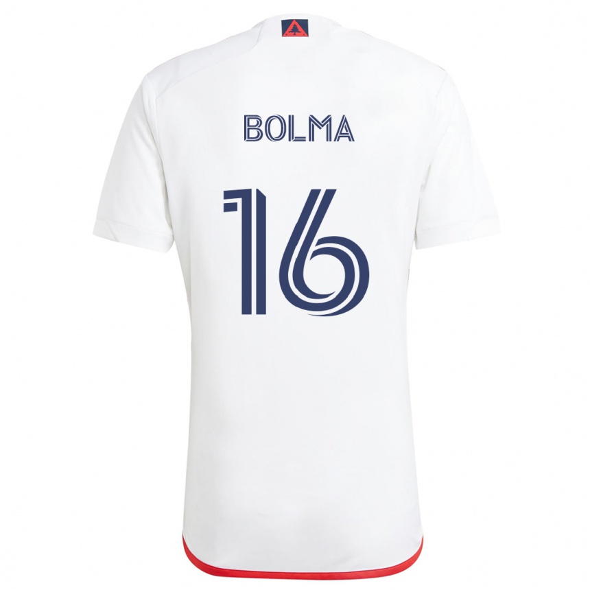 Hombre Fútbol Camiseta Josh Bolma #16 Blanco Rojo 2ª Equipación 2024/25