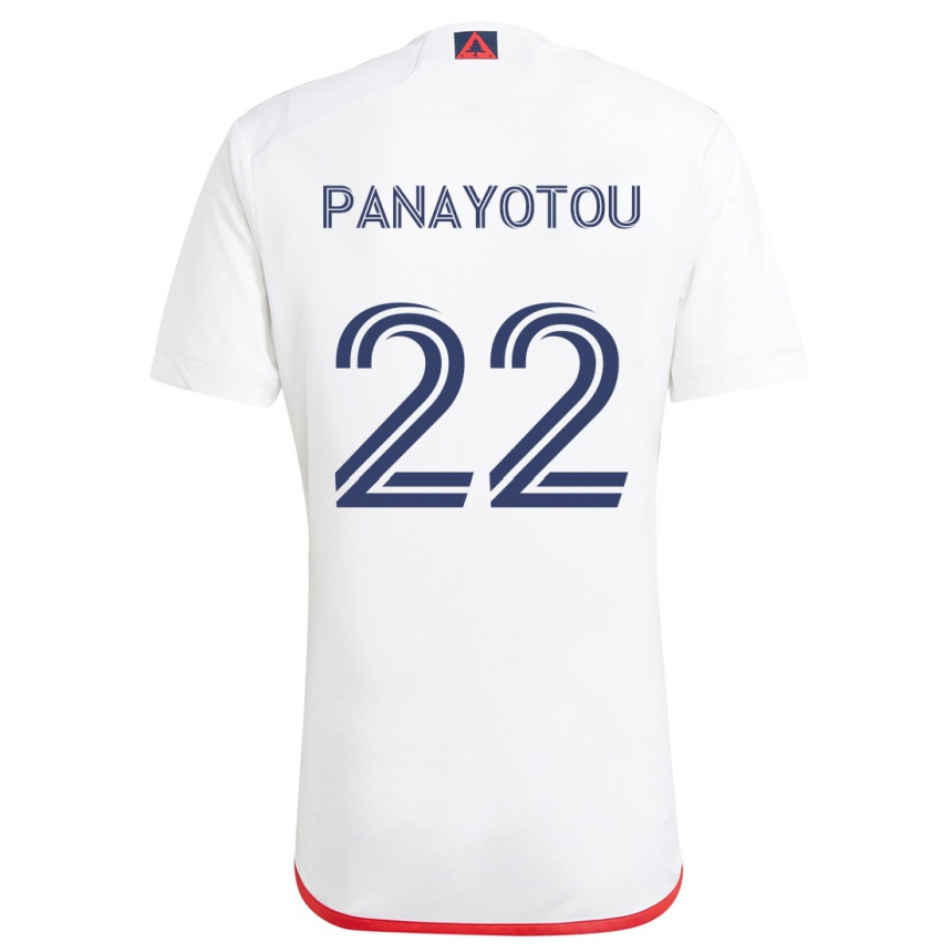 Hombre Fútbol Camiseta Jack Panayotou #22 Blanco Rojo 2ª Equipación 2024/25