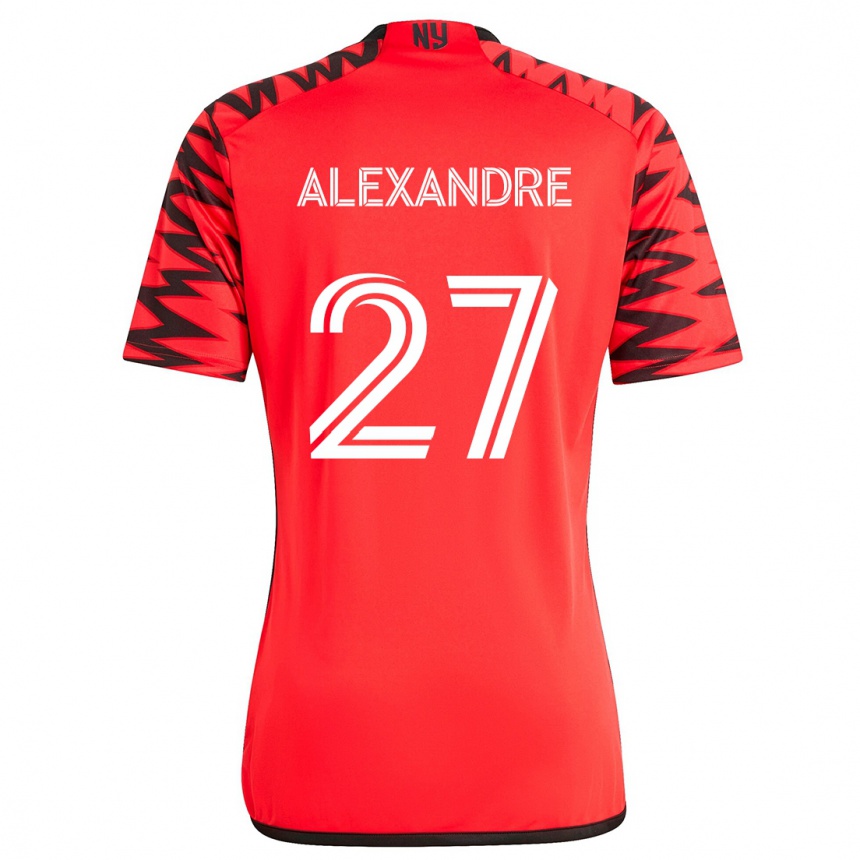 Hombre Fútbol Camiseta Davi Alexandre #27 Rojo Negro Blanco 2ª Equipación 2024/25