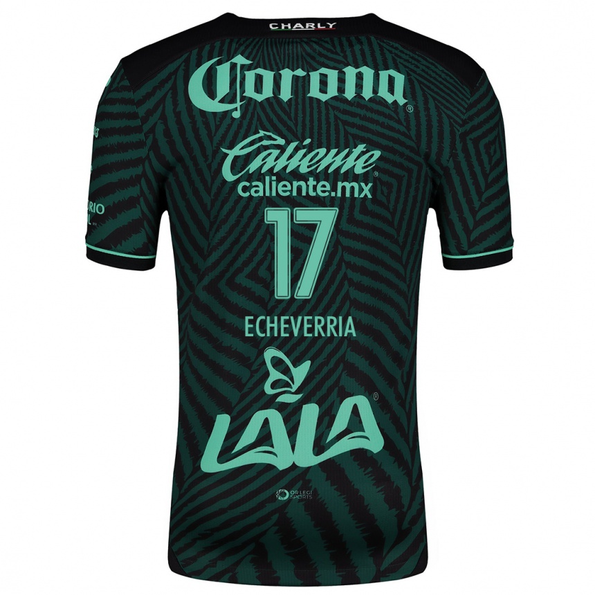 Hombre Fútbol Camiseta Emmanuel Echeverría #17 Verde Negro 2ª Equipación 2024/25