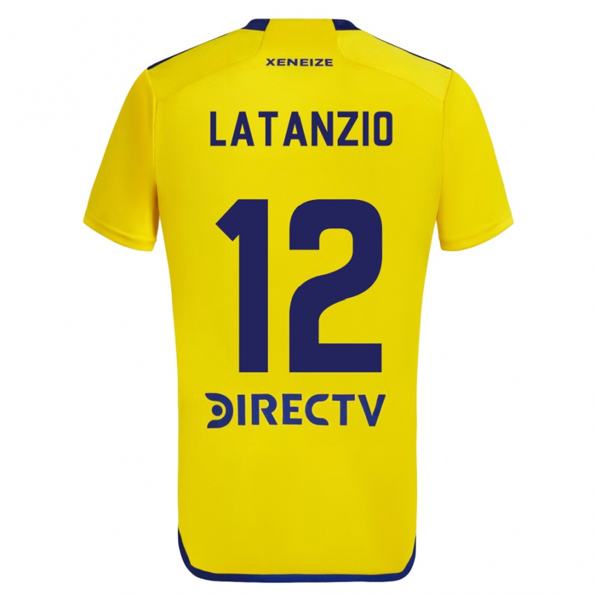 Hombre Fútbol Camiseta Florencia Latanzio #12 Amarillo Azul 2ª Equipación 2024/25