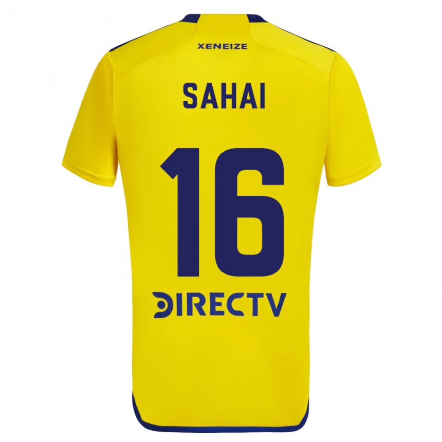 Hombre Fútbol Camiseta Veer Sahai #16 Amarillo Azul 2ª Equipación 2024/25