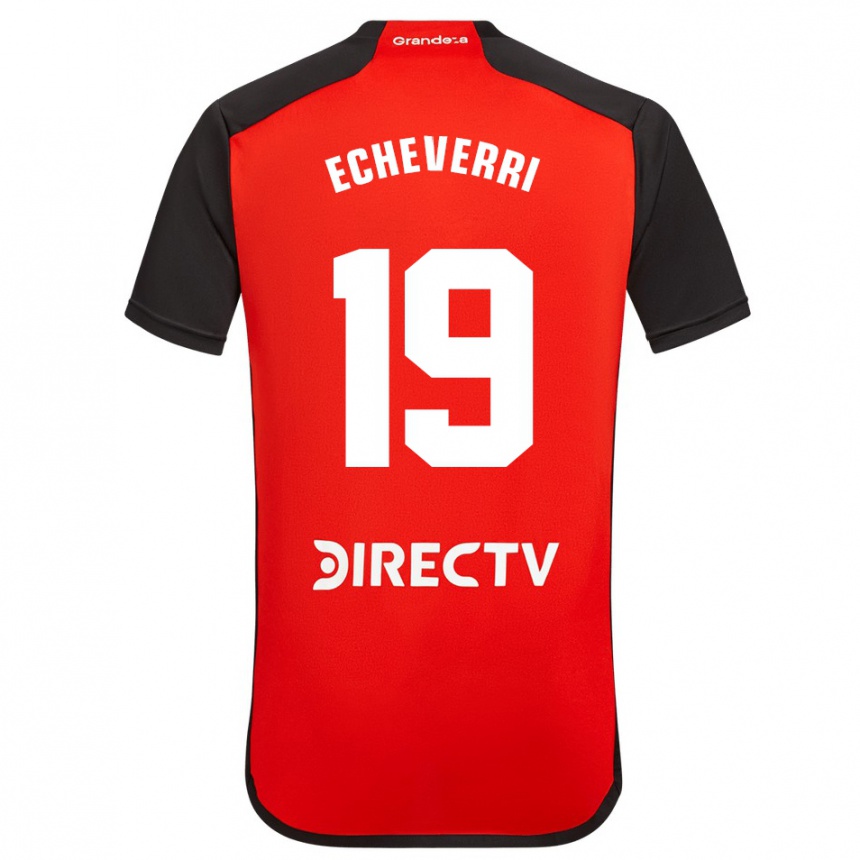 Hombre Fútbol Camiseta Claudio Echeverri #19 Rojo Negro Blanco 2ª Equipación 2024/25