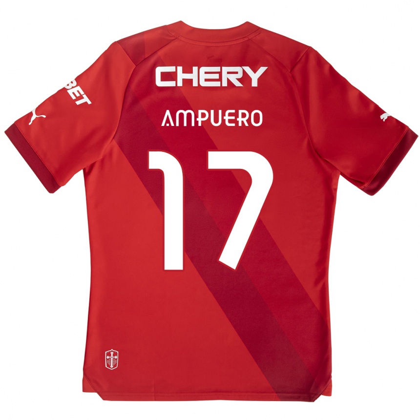 Hombre Fútbol Camiseta Branco Ampuero #17 Rojo Blanco 2ª Equipación 2024/25