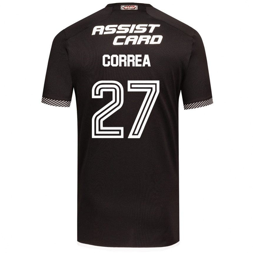 Hombre Fútbol Camiseta Javier Correa #27 Blanco Negro 2ª Equipación 2024/25