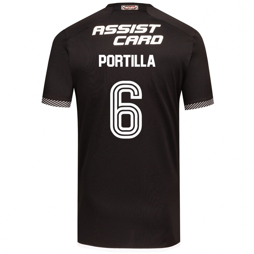 Hombre Fútbol Camiseta Dylan Portilla #6 Blanco Negro 2ª Equipación 2024/25