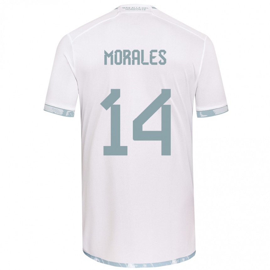 Hombre Fútbol Camiseta Marcelo Morales #14 Gris Blanco 2ª Equipación 2024/25