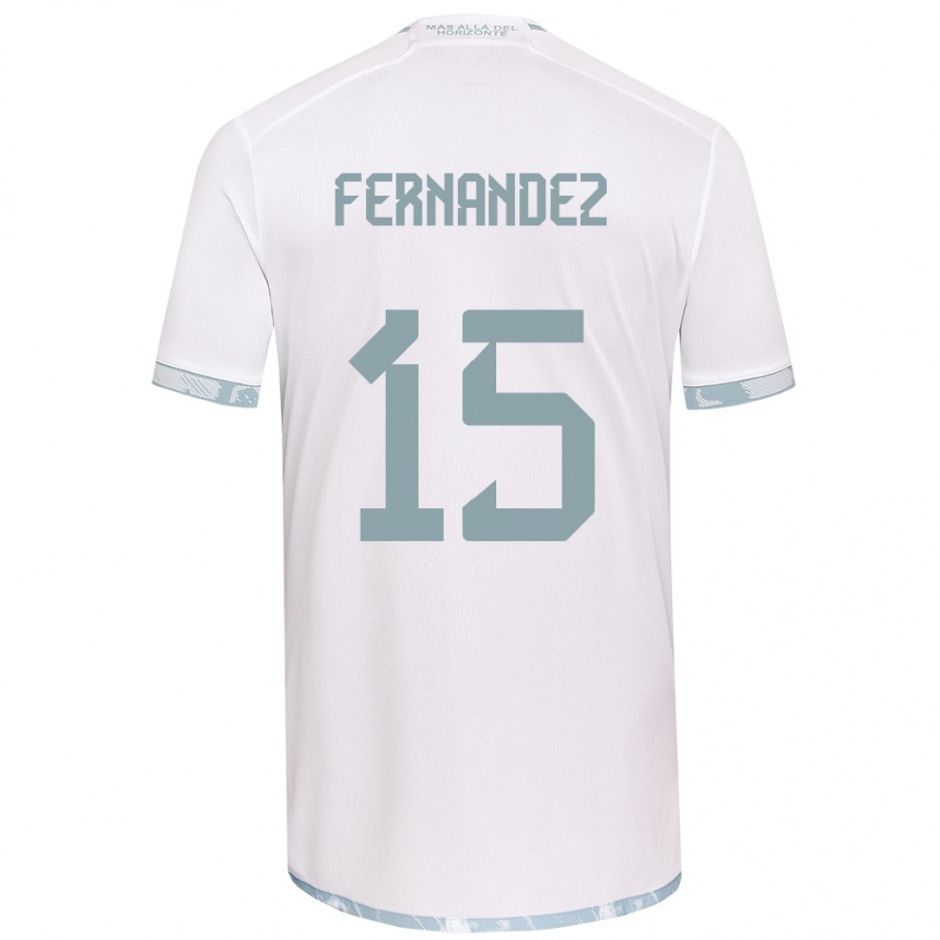 Hombre Fútbol Camiseta Vicente Fernández #15 Gris Blanco 2ª Equipación 2024/25