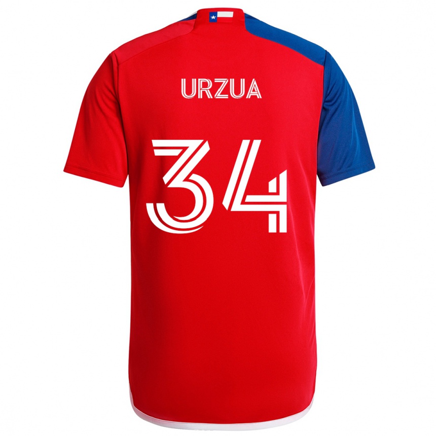 Mujer Fútbol Camiseta Alejandro Urzua #34 Azul Rojo 1ª Equipación 2024/25