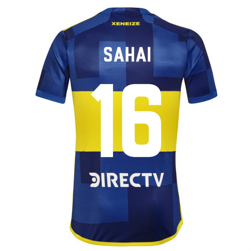 Mujer Fútbol Camiseta Veer Sahai #16 Azul Amarillo 1ª Equipación 2024/25