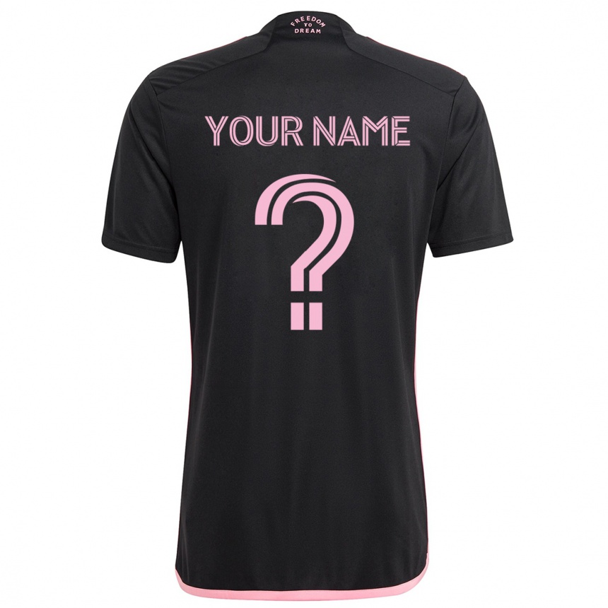 Mujer Fútbol Camiseta Su Nombre #0 Negro 2ª Equipación 2024/25