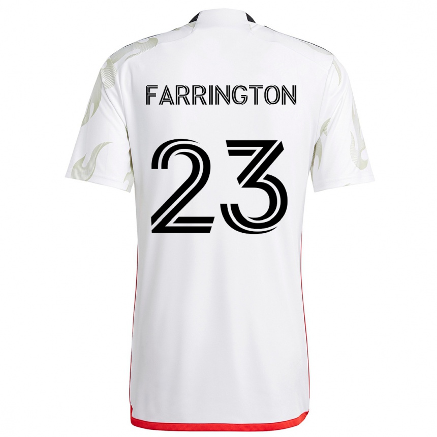 Mujer Fútbol Camiseta Logan Farrington #23 Blanco Rojo Negro 2ª Equipación 2024/25