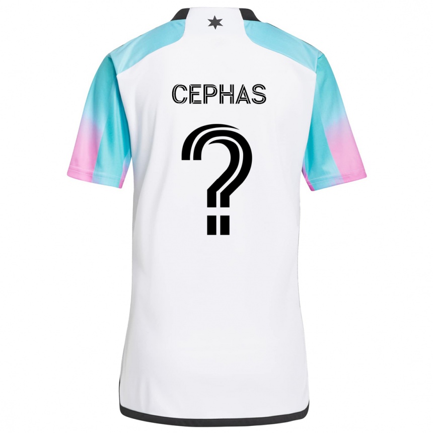 Mujer Fútbol Camiseta Jumel Cephas #0 Blanco Azul Negro 2ª Equipación 2024/25