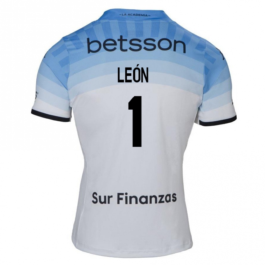 Mujer Fútbol Camiseta Roberto León #1 Blanco Azul Negro 2ª Equipación 2024/25