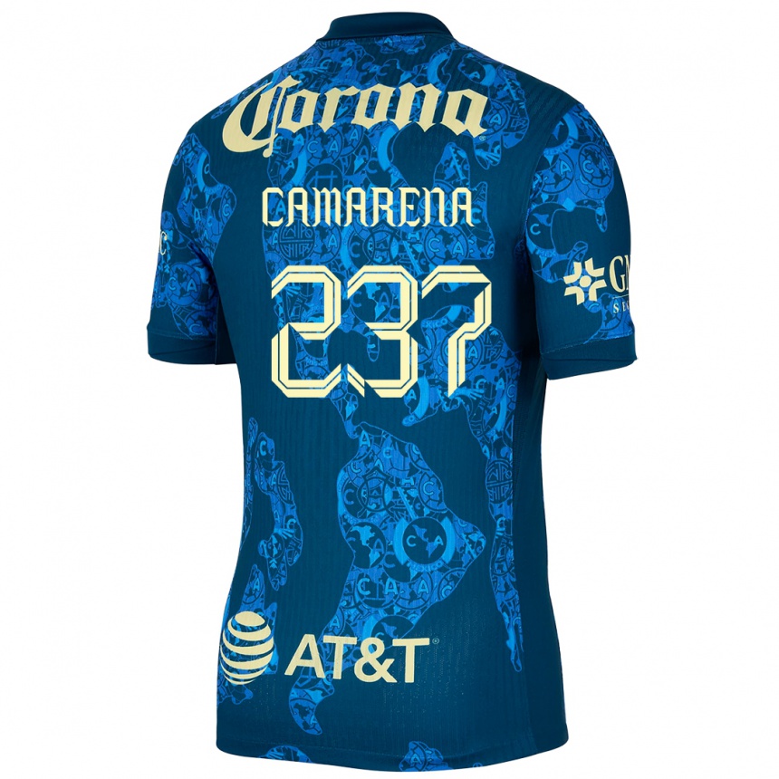 Mujer Fútbol Camiseta Santiago Camarena #237 Azul Amarillo 2ª Equipación 2024/25