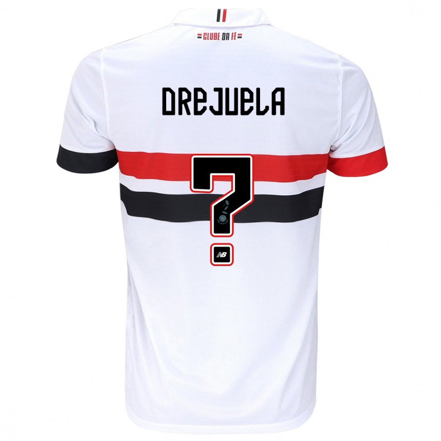 Niño Fútbol Camiseta Luis Orejuela #0 Blanco Rojo Negro 1ª Equipación 2024/25