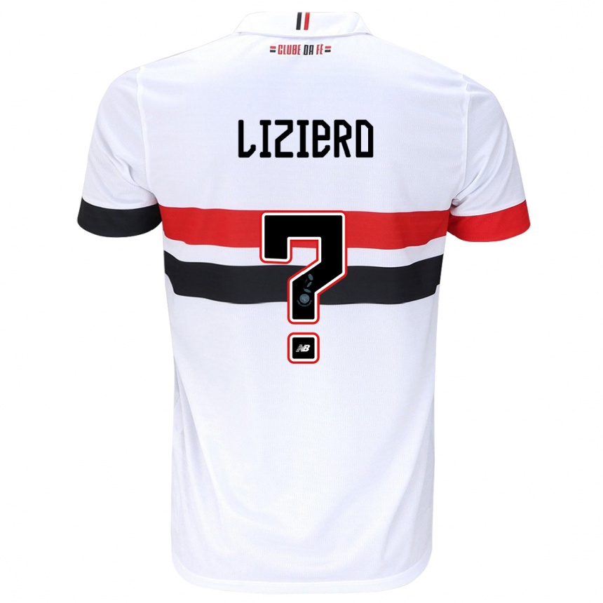 Niño Fútbol Camiseta Liziero #0 Blanco Rojo Negro 1ª Equipación 2024/25