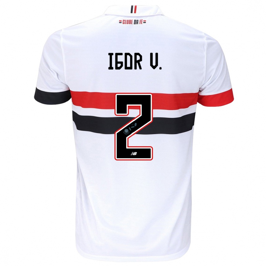 Niño Fútbol Camiseta Igor Vinícius #2 Blanco Rojo Negro 1ª Equipación 2024/25