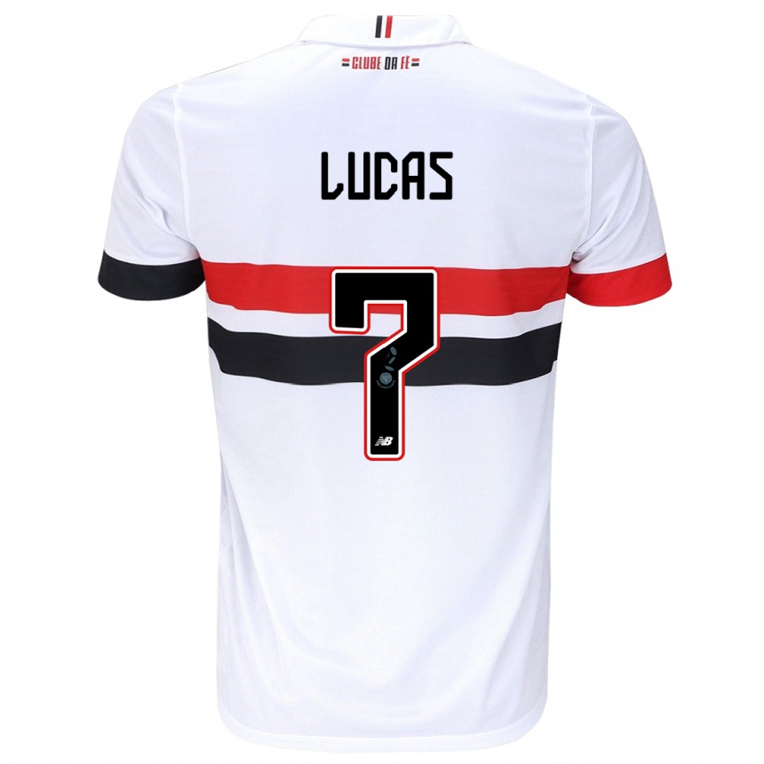 Niño Fútbol Camiseta Lucas Moura #7 Blanco Rojo Negro 1ª Equipación 2024/25